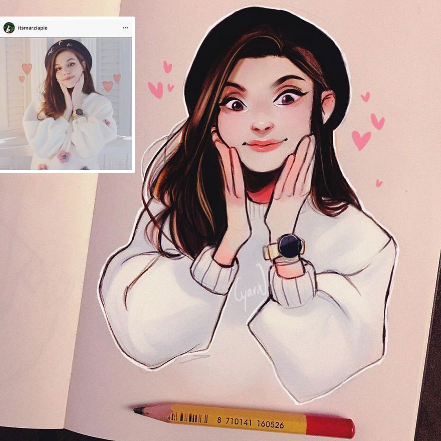 The Dutch Artist Transforms Girls Into Adorable Cartoons And Her Work Conquers Millions Of Followers