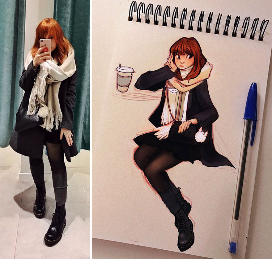 The Dutch Artist Transforms Girls Into Adorable Cartoons And Her Work Conquers Millions Of Followers