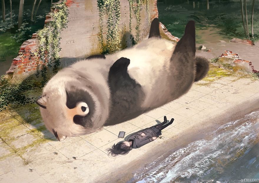 This Japanese Illustrator Gives Life To Giant Animals