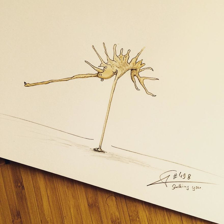 This Artist Imagines Monsters In Any Coffee Stain And The Result Is A Lot Of Fun (New Pics)