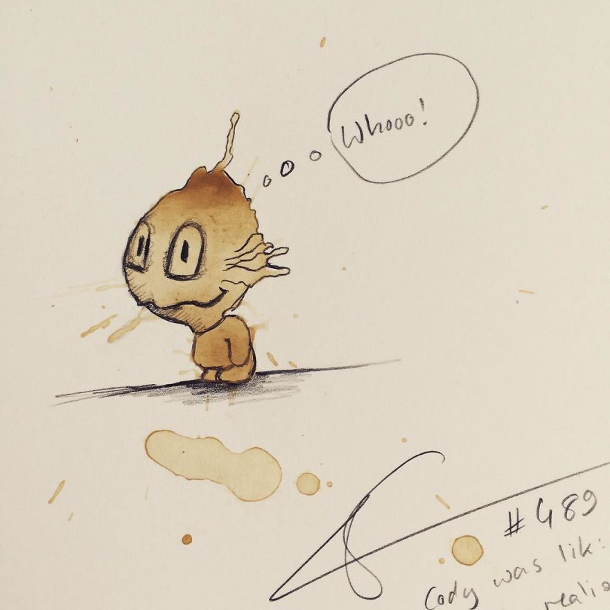 This Artist Imagines Monsters In Any Coffee Stain And The Result Is A Lot Of Fun (New Pics)