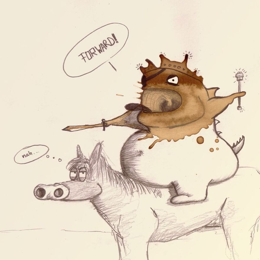 This Artist Imagines Monsters In Any Coffee Stain And The Result Is A Lot Of Fun (New Pics)