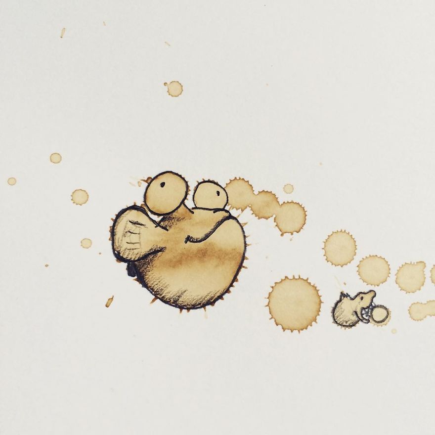 This Artist Imagines Monsters In Any Coffee Stain And The Result Is A Lot Of Fun (New Pics)