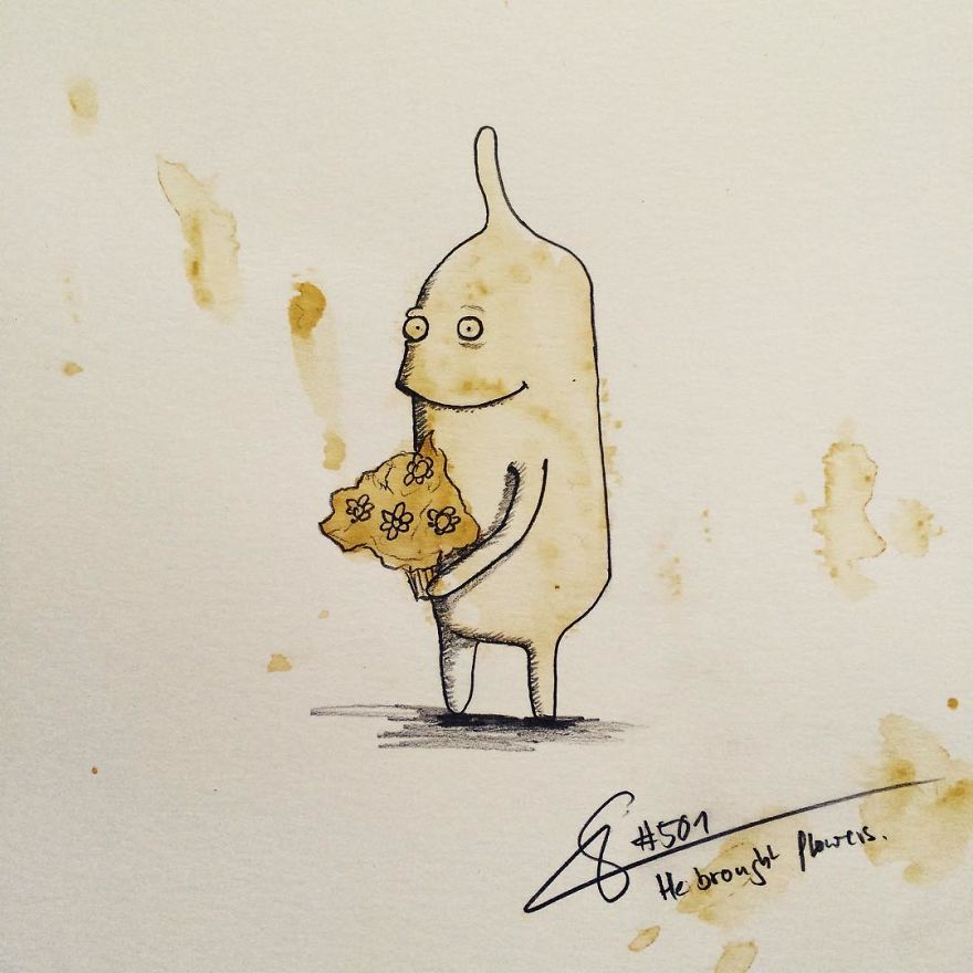 This Artist Imagines Monsters In Any Coffee Stain And The Result Is A Lot Of Fun (New Pics)