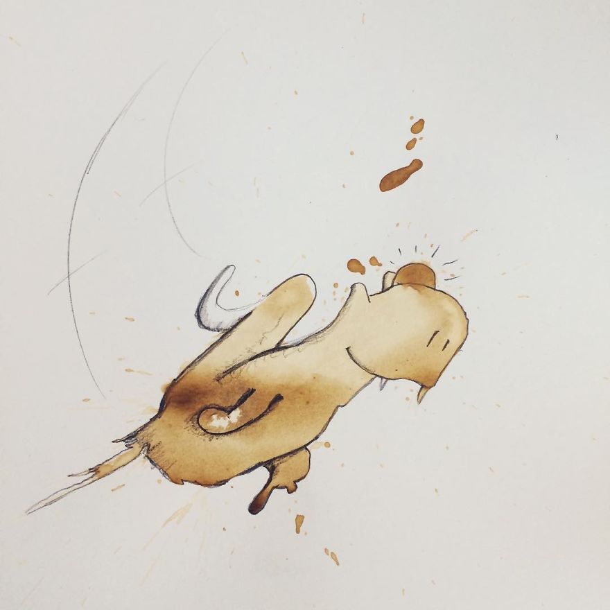 This Artist Imagines Monsters In Any Coffee Stain And The Result Is A Lot Of Fun (New Pics)
