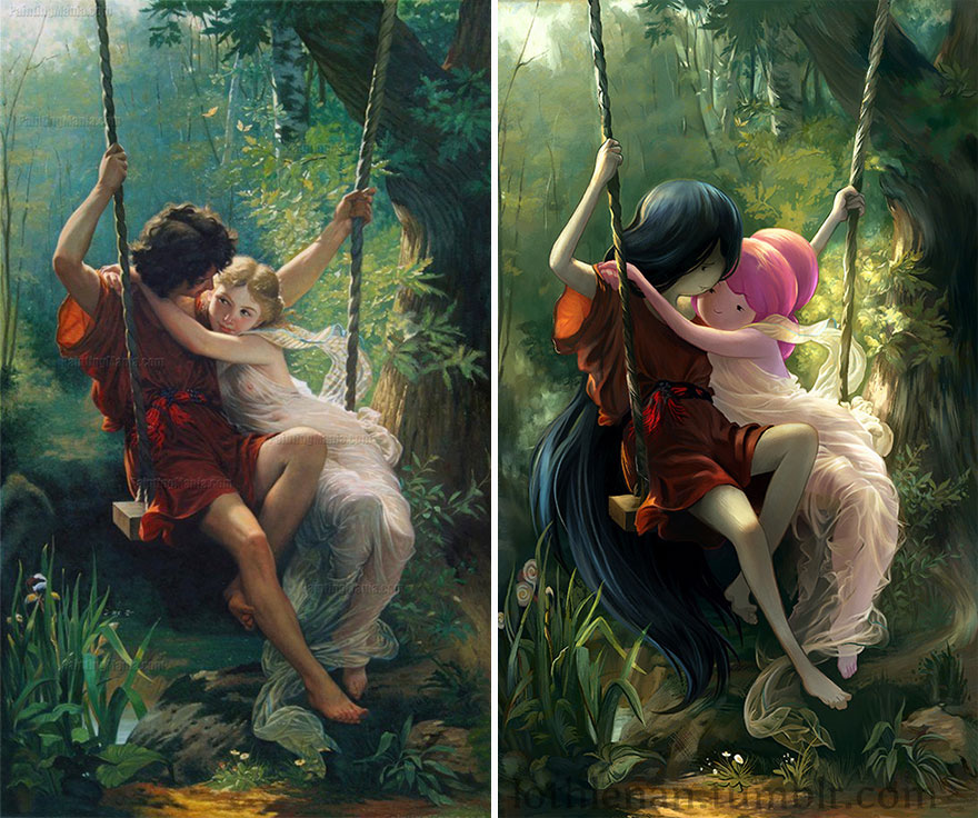 Le Printemps (Pierre Auguste Cot) As Princess Bubblegum And Marceline