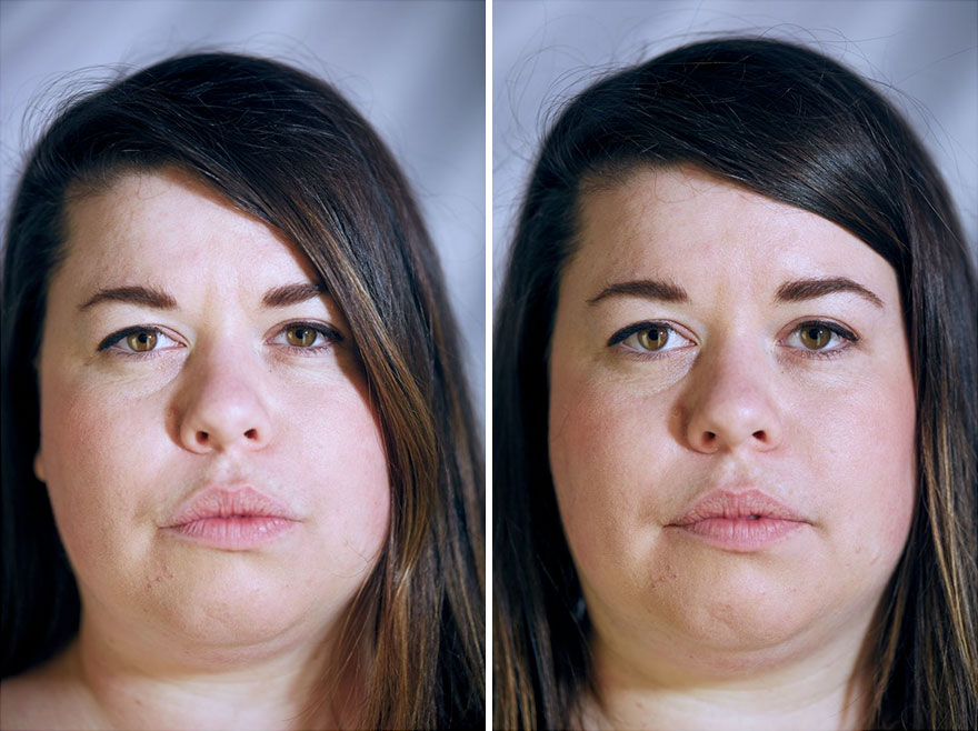 This Photographer Compared The Faces Of People When Posing With Clothes And Naked