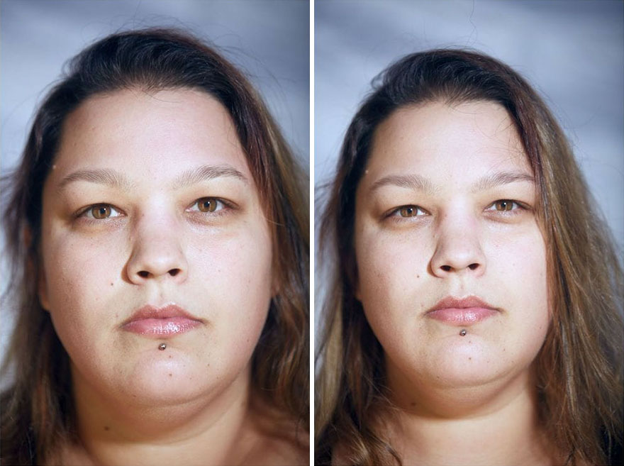 This Photographer Compared The Faces Of People When Posing With Clothes And Naked