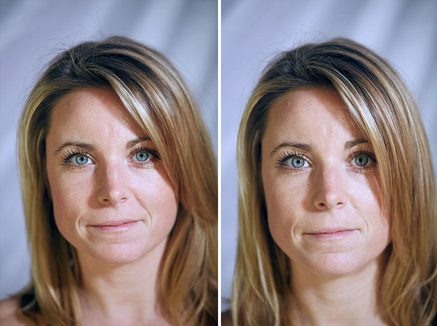 This Photographer Compared The Faces Of People When Posing With Clothes And Naked