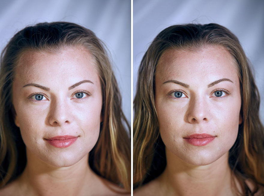This Photographer Compared The Faces Of People When Posing With Clothes And Naked