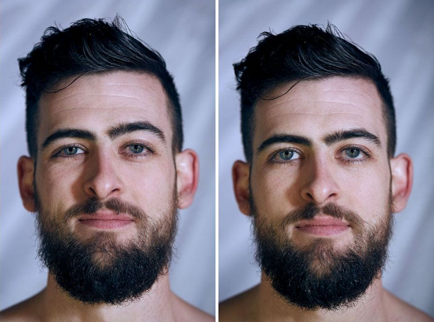This Photographer Compared The Faces Of People When Posing With Clothes And Naked