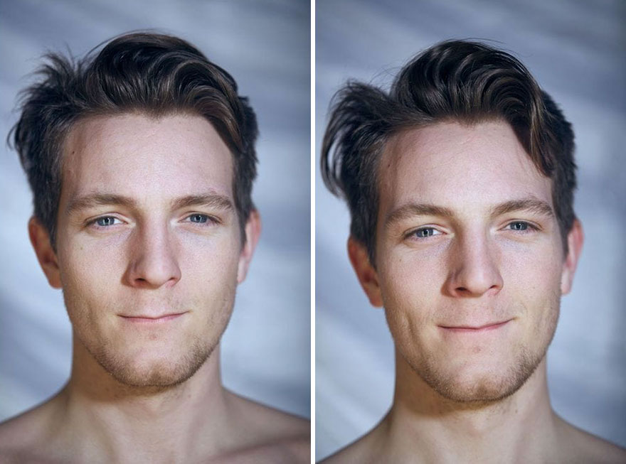 This Photographer Compared The Faces Of People When Posing With Clothes And Naked