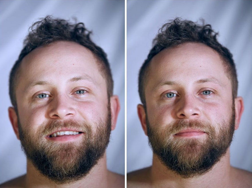 This Photographer Compared The Faces Of People When Posing With Clothes And Naked