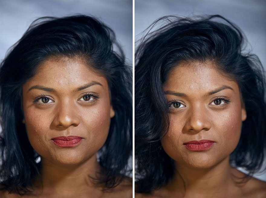 This Photographer Compared The Faces Of People When Posing With Clothes And Naked