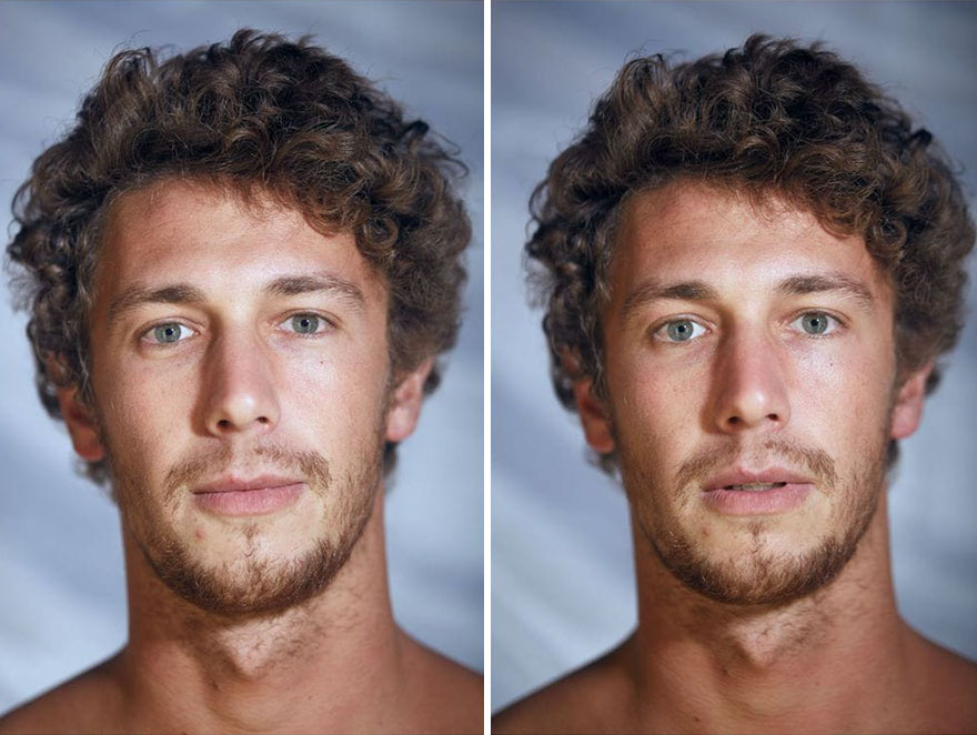 This Photographer Compared The Faces Of People When Posing With Clothes And Naked