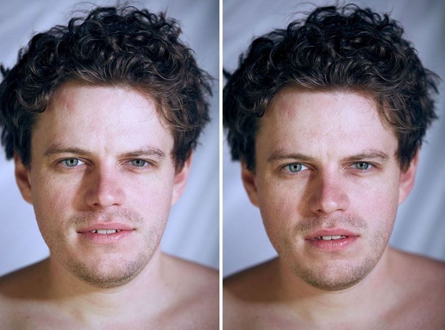 This Photographer Compared The Faces Of People When Posing With Clothes And Naked