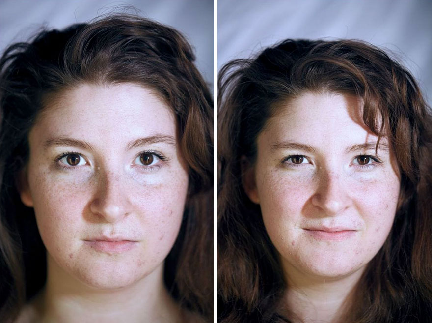 This Photographer Compared The Faces Of People When Posing With Clothes And Naked