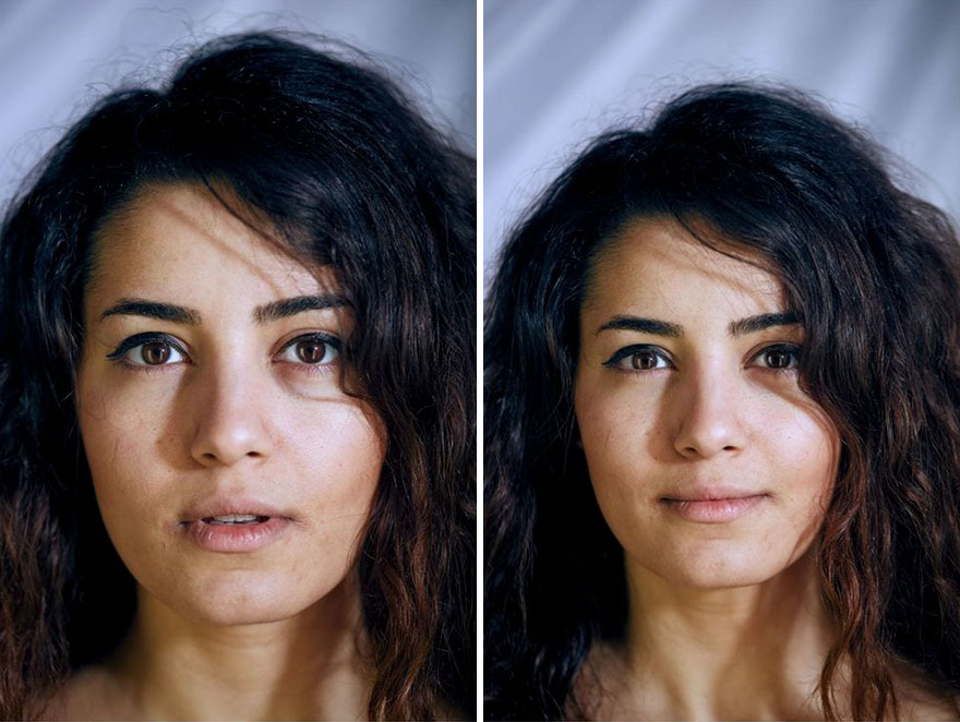 This Photographer Compared The Faces Of People When Posing With Clothes And Naked