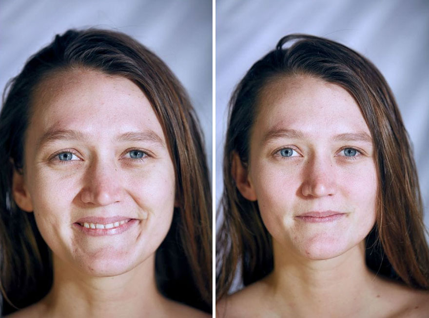 This Photographer Compared The Faces Of People When Posing With Clothes And Naked