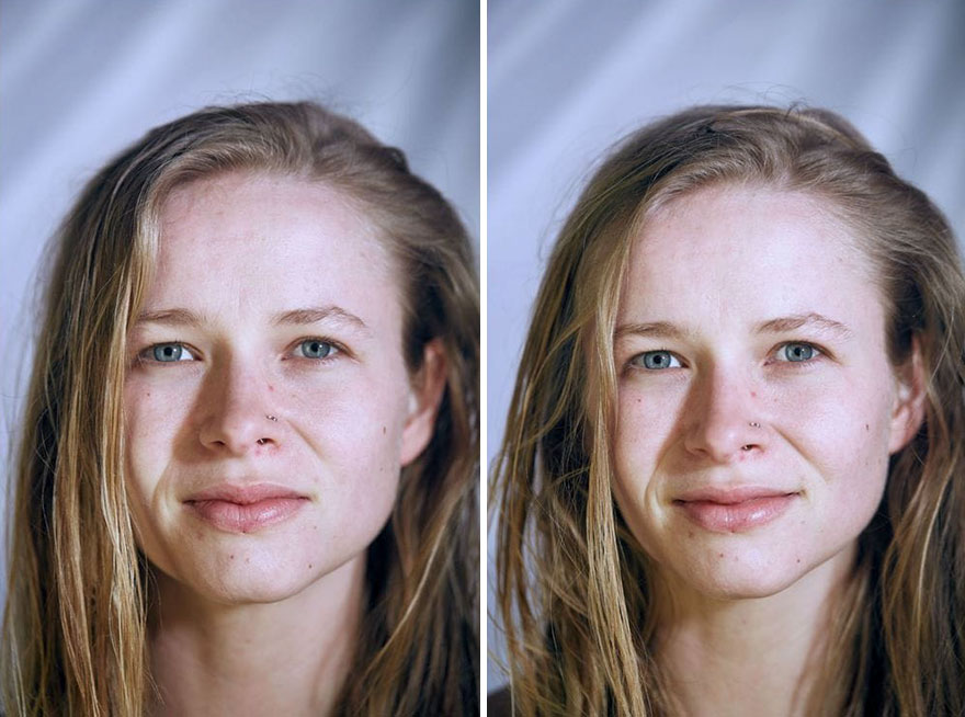 This Photographer Compared The Faces Of People When Posing With Clothes And Naked