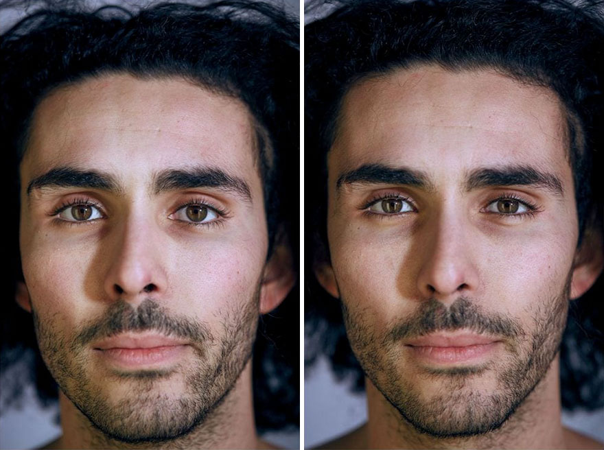 This Photographer Compared The Faces Of People When Posing With Clothes And Naked
