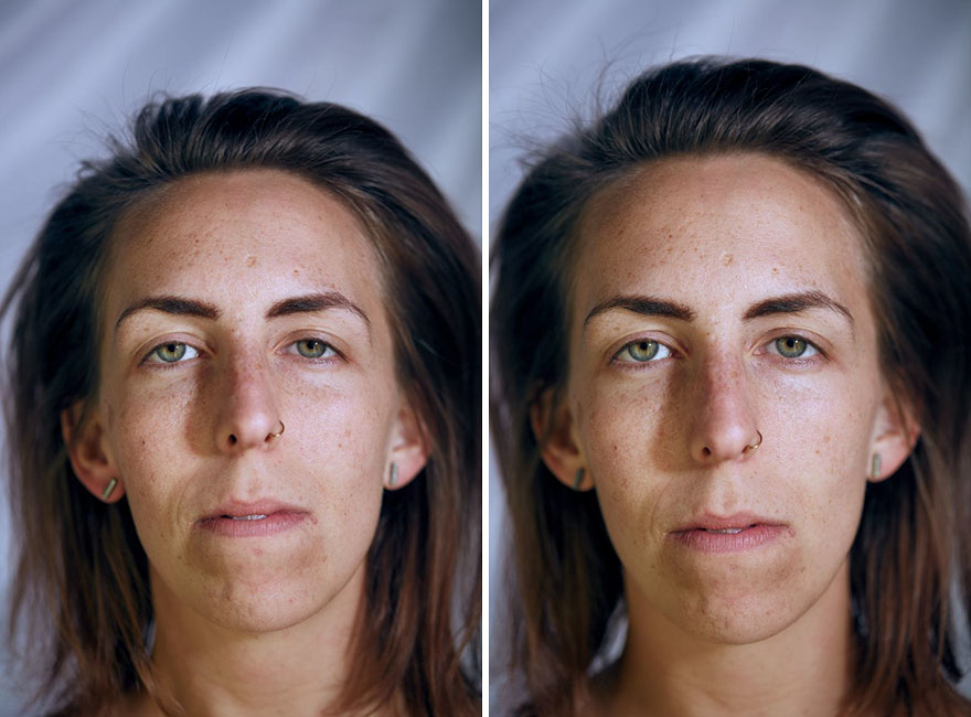 This Photographer Compared The Faces Of People When Posing With Clothes And Naked