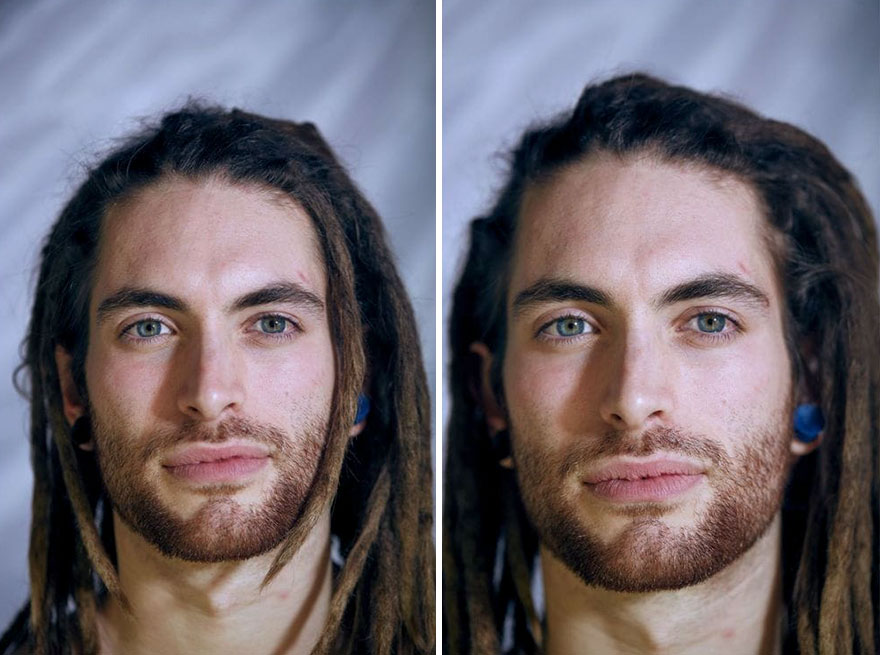 This Photographer Compared The Faces Of People When Posing With Clothes And Naked