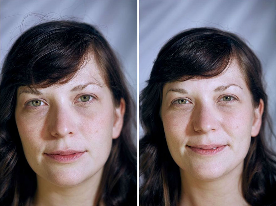 This Photographer Compared The Faces Of People When Posing With Clothes And Naked