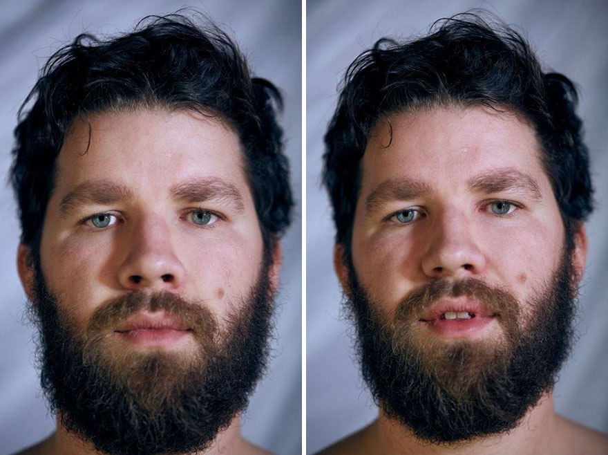 This Photographer Compared The Faces Of People When Posing With Clothes And Naked
