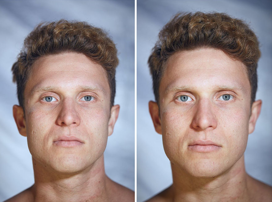 This Photographer Compared The Faces Of People When Posing With Clothes And Naked