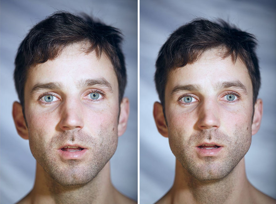 This Photographer Compared The Faces Of People When Posing With Clothes And Naked