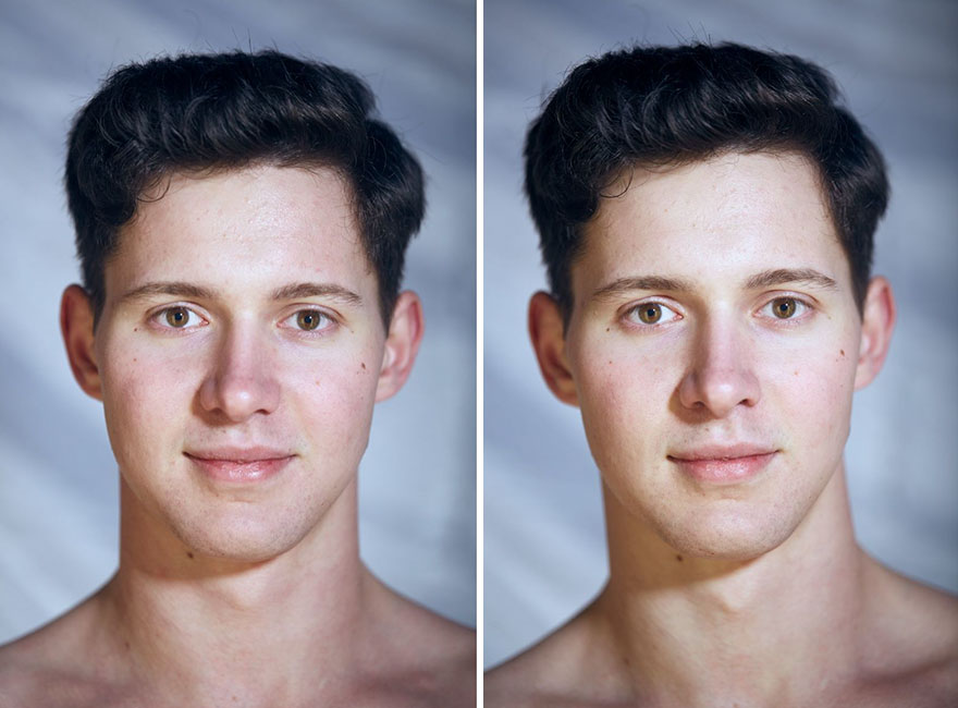 This Photographer Compared The Faces Of People When Posing With Clothes And Naked