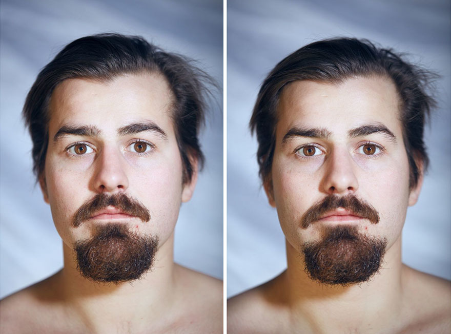 This Photographer Compared The Faces Of People When Posing With Clothes And Naked