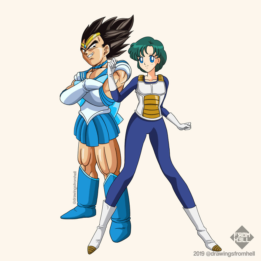 My Boyfriend Illustrated A Crossover Between Dragon Ball Z And Sailor Moon