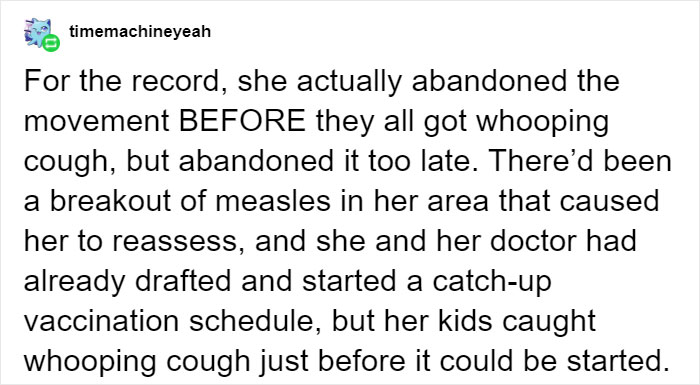 Someone Makes Fun Of Anti-Vaxx Mom Whose 7 Kids Got Sick, Gets Reminded She Abandoned The Movement Someone Makes Fun Of Anti-Vaxx Mom Whose 7 Kids Got Sick, Gets Reminded She Abandoned The Movement