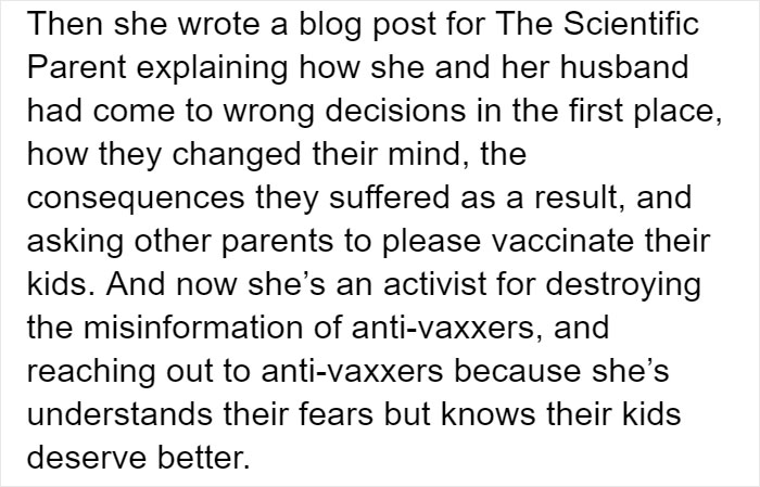 Someone Makes Fun Of Anti-Vaxx Mom Whose 7 Kids Got Sick, Gets Reminded She Abandoned The Movement Someone Makes Fun Of Anti-Vaxx Mom Whose 7 Kids Got Sick, Gets Reminded She Abandoned The Movement