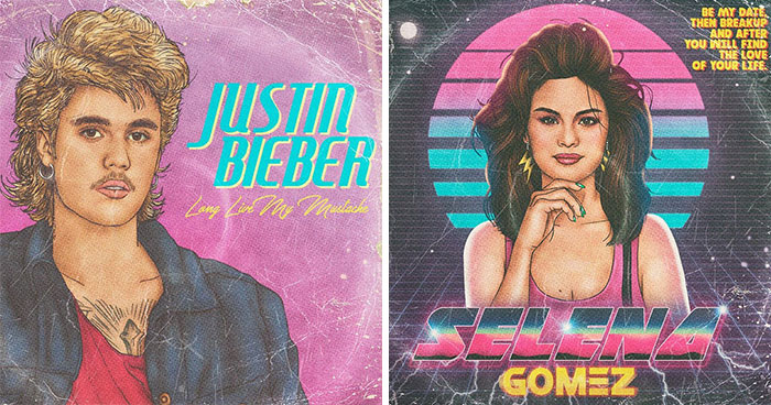 Artist Imagines Famous Pop Culture Stars With Retro ’80s Album Covers
