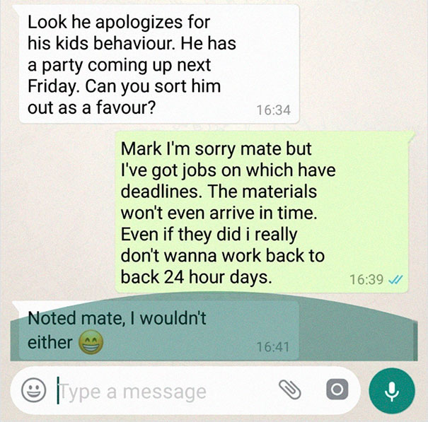 Carpenter Shares A Chat With Entitled Guy Who Demanded A Custom Table Built In Less Than 2 Weeks