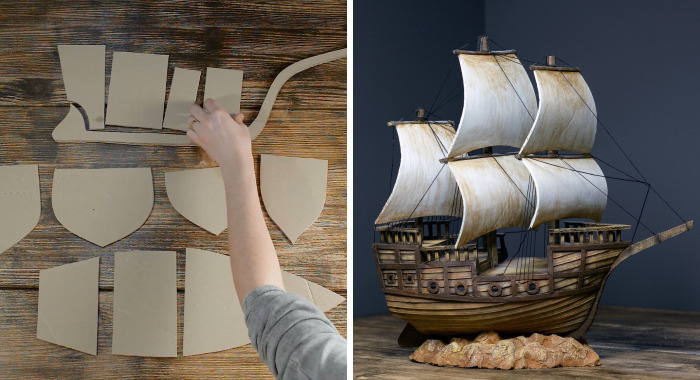 I Made A Pirate Ship Using Pizza Boxes