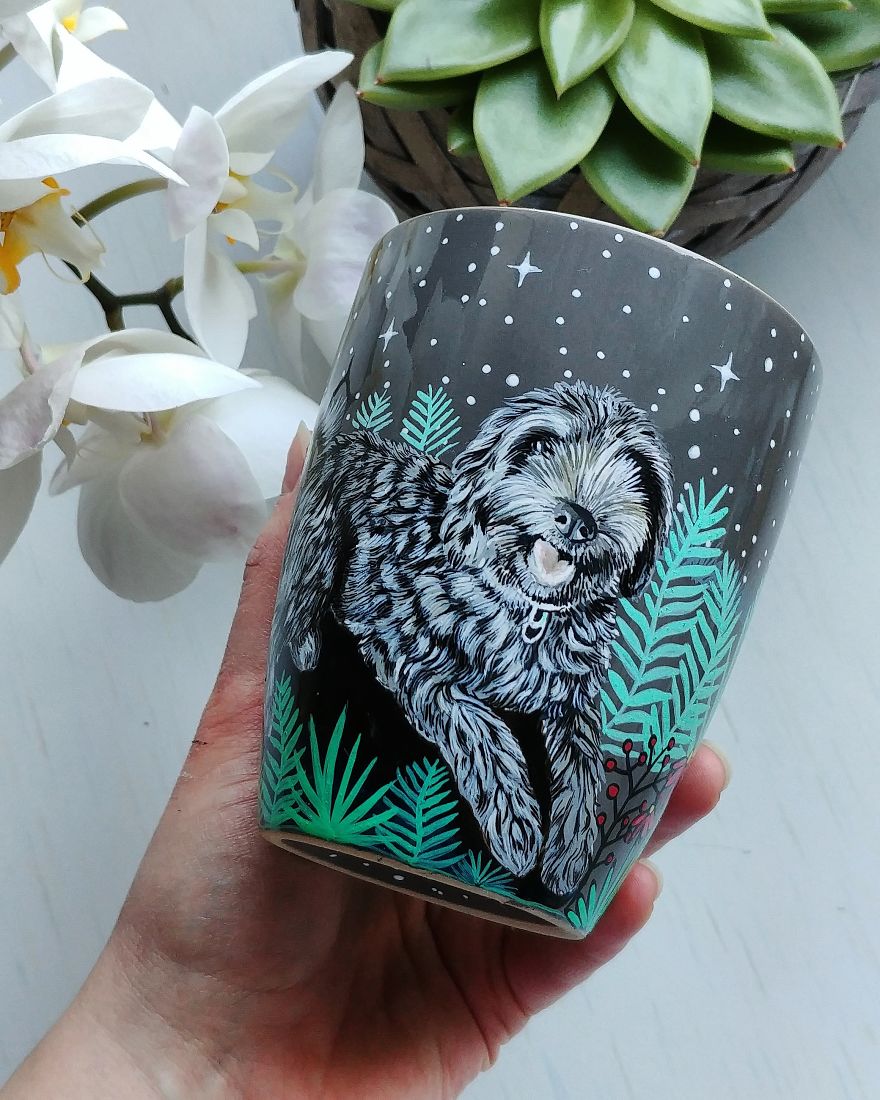 Fluffy Dog In Fern Meadow