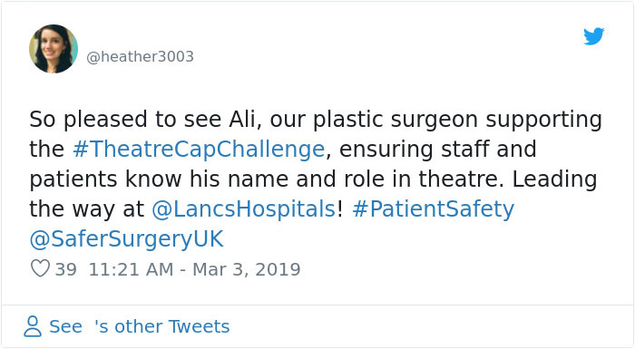 One Doctor's 'Awkward' Decision To Write His Name On His Scrub Cap Is Changing Safety In Hospitals Around The World One Doctor's 'Awkward' Decision To Write His Name On His Scrub Cap Is Changing Safety In Hospitals Around The World