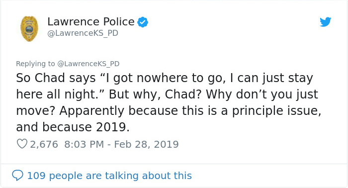 Police Department Shares The Most Ridiculous Call Of 2019 Where Two People Refused To Move Out Of Each Other's Way