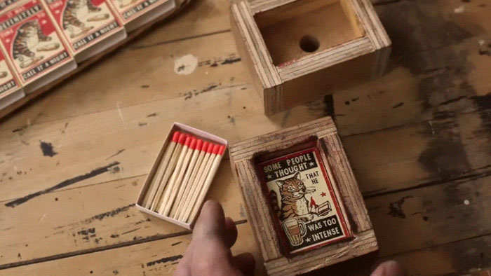 Matchbox Art Featuring Drunk Cats Getting Into Funny And Embarrassing Situations In A Bar Matchbox Art Featuring Drunk Cats Getting Into Funny And Embarrassing Situations In A Bar