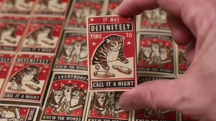 Matchbox Art Featuring Drunk Cats Getting Into Funny And Embarrassing Situations In A Bar Matchbox Art Featuring Drunk Cats Getting Into Funny And Embarrassing Situations In A Bar