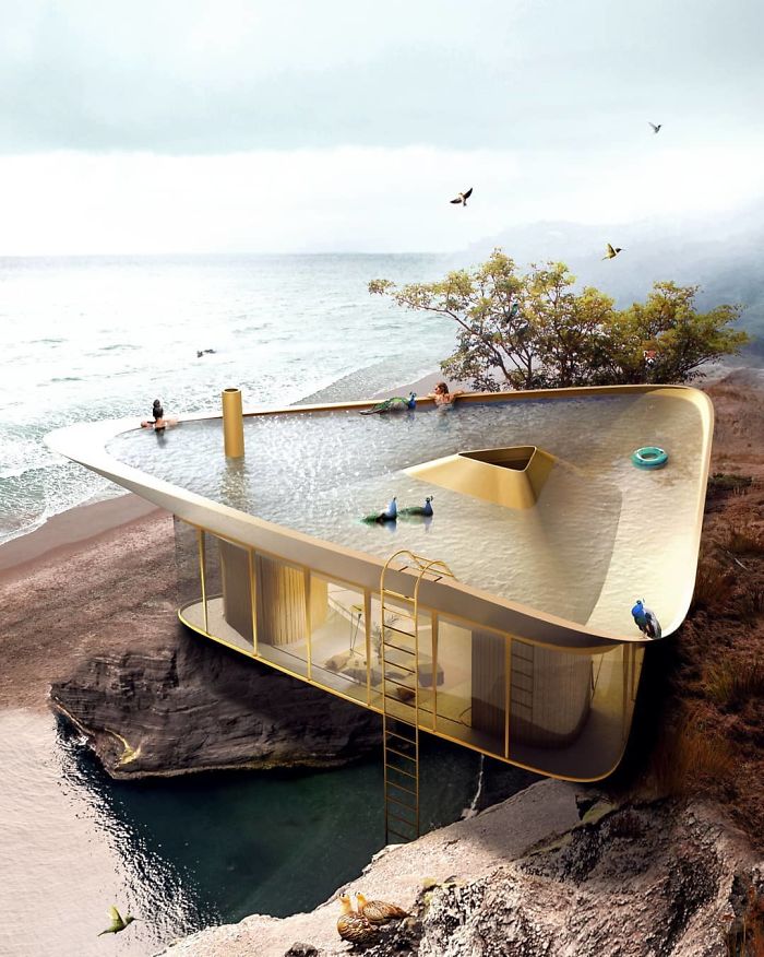 Summer House Designed With A Pool On Its Roof Can Be As Open Or As Closed As The Homeowner Desires Summer House Designed With A Pool On Its Roof Can Be As Open Or As Closed As The Homeowner Desires