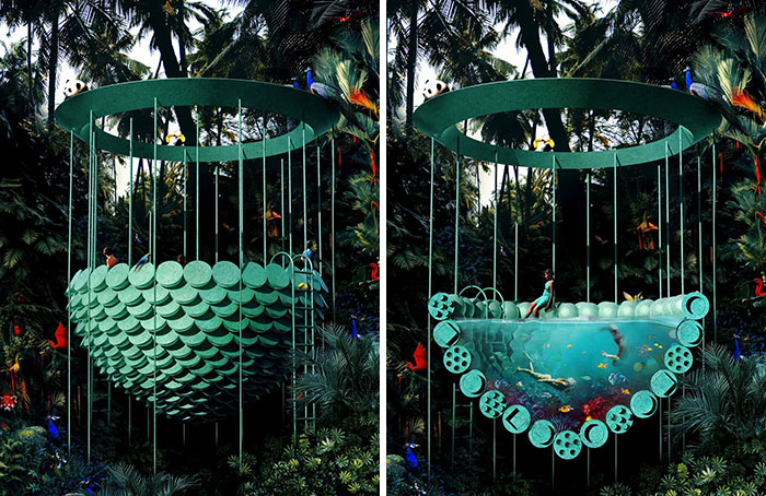 Summer House Designed With A Pool On Its Roof Can Be As Open Or As Closed As The Homeowner Desires