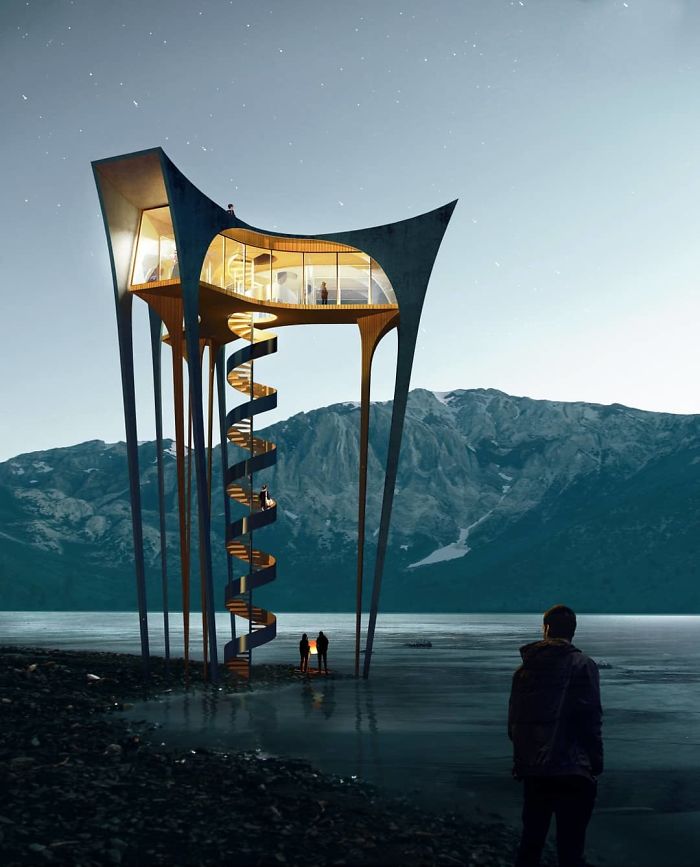 Summer House Designed With A Pool On Its Roof Can Be As Open Or As Closed As The Homeowner Desires