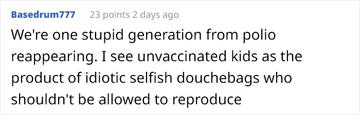 Anti-Vaxx Mom Asks How To Stop Her Son From Getting Vaccines When He Turns 18, Gets Shut Down In The Comments
