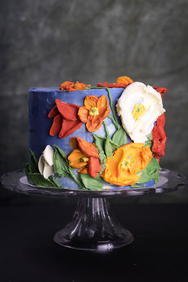 I Taught Myself To Paint Cakes With Palette Knives And Buttercream For My New Year's Resolution I Taught Myself To Paint Cakes With Palette Knives And Buttercream For My New Year's Resolution