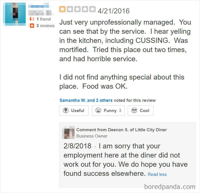Restaurant Business Owner Calls Out Disgruntled Former Employee Leaving Fake Review